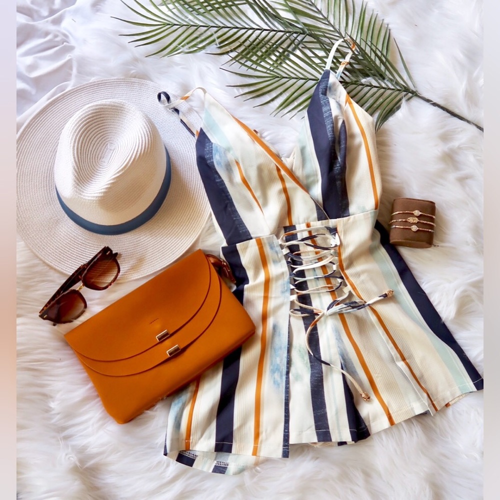 Last One! MIA -Stunning Vibrant Tie-up Romper - Picture 2 of 7
